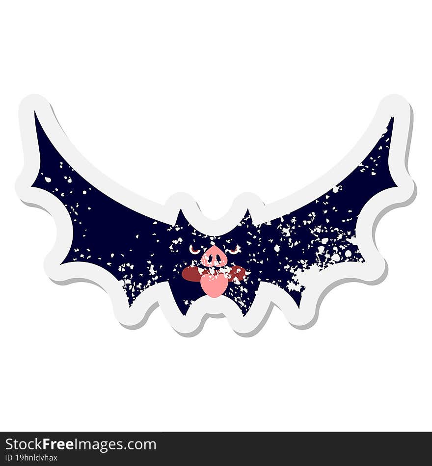 Spooky Halloween Bat Grunge Sticker