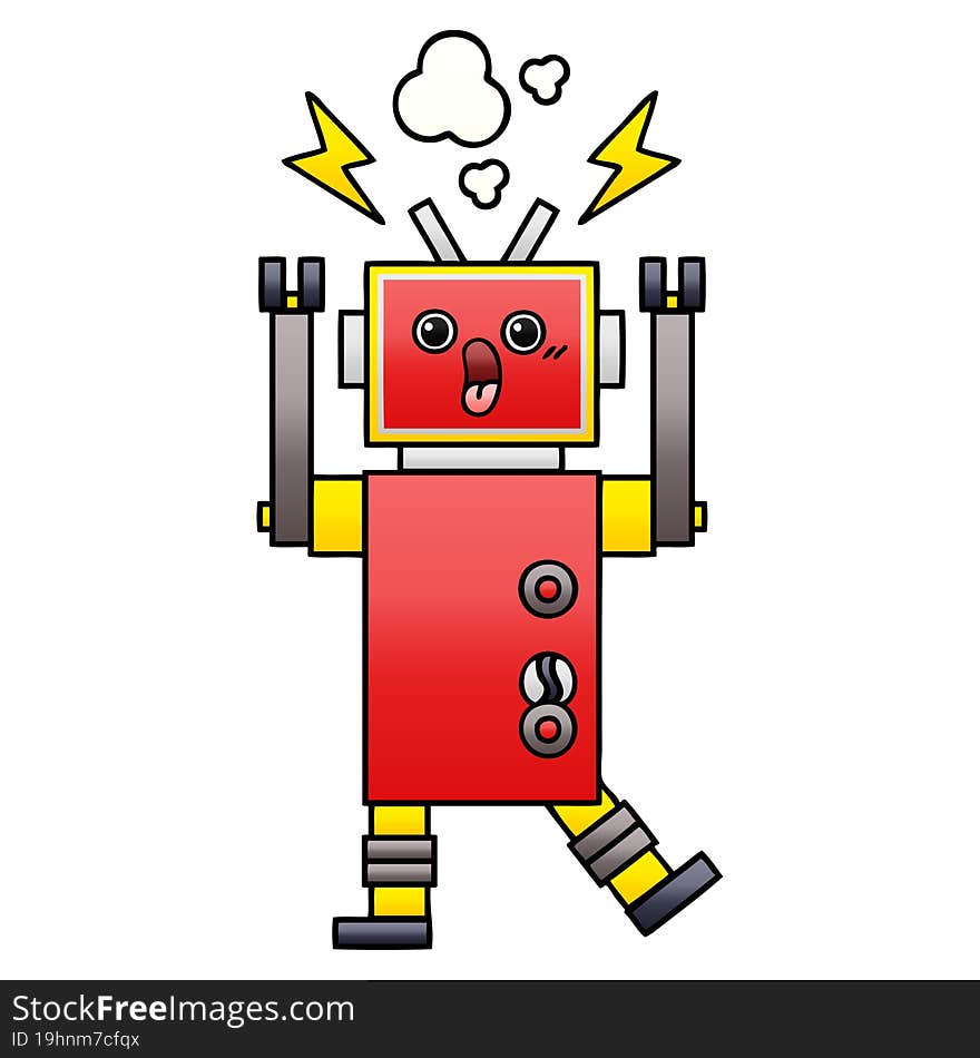 Gradient Shaded Cartoon Robot