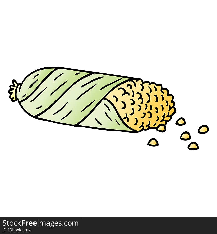 gradient cartoon doodle of fresh corn on the cob