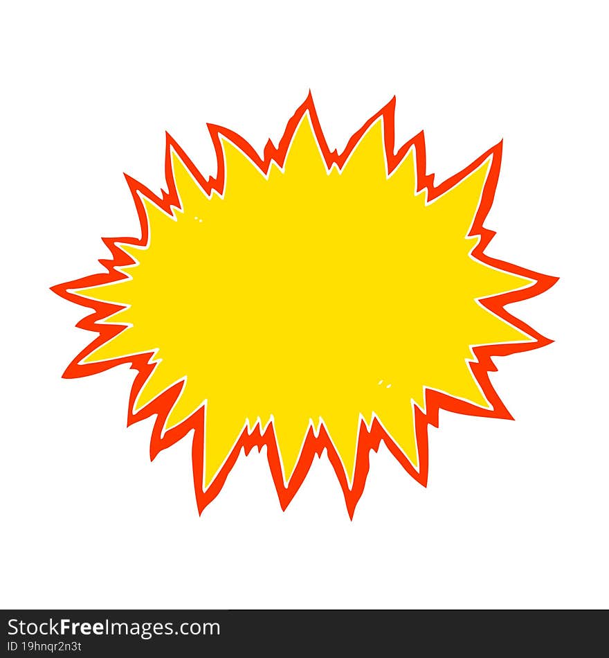 flat color illustration of explosion sign. flat color illustration of explosion sign