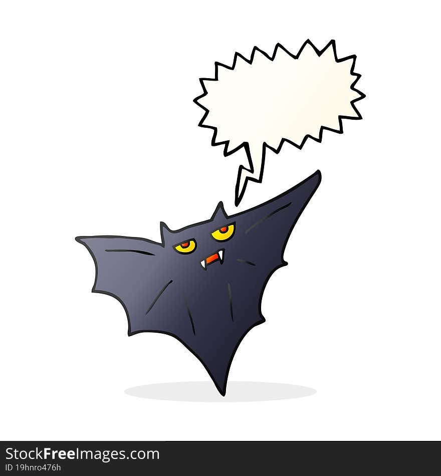 Speech Bubble Cartoon Halloween Bat