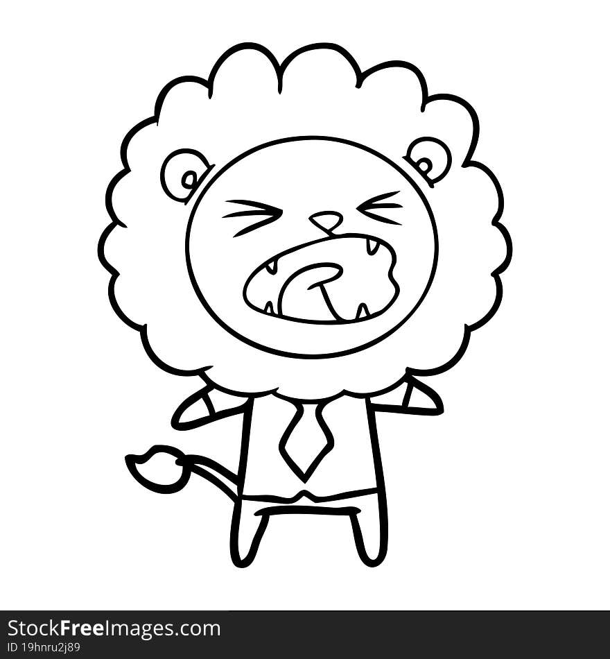 cartoon lion in business clothes. cartoon lion in business clothes