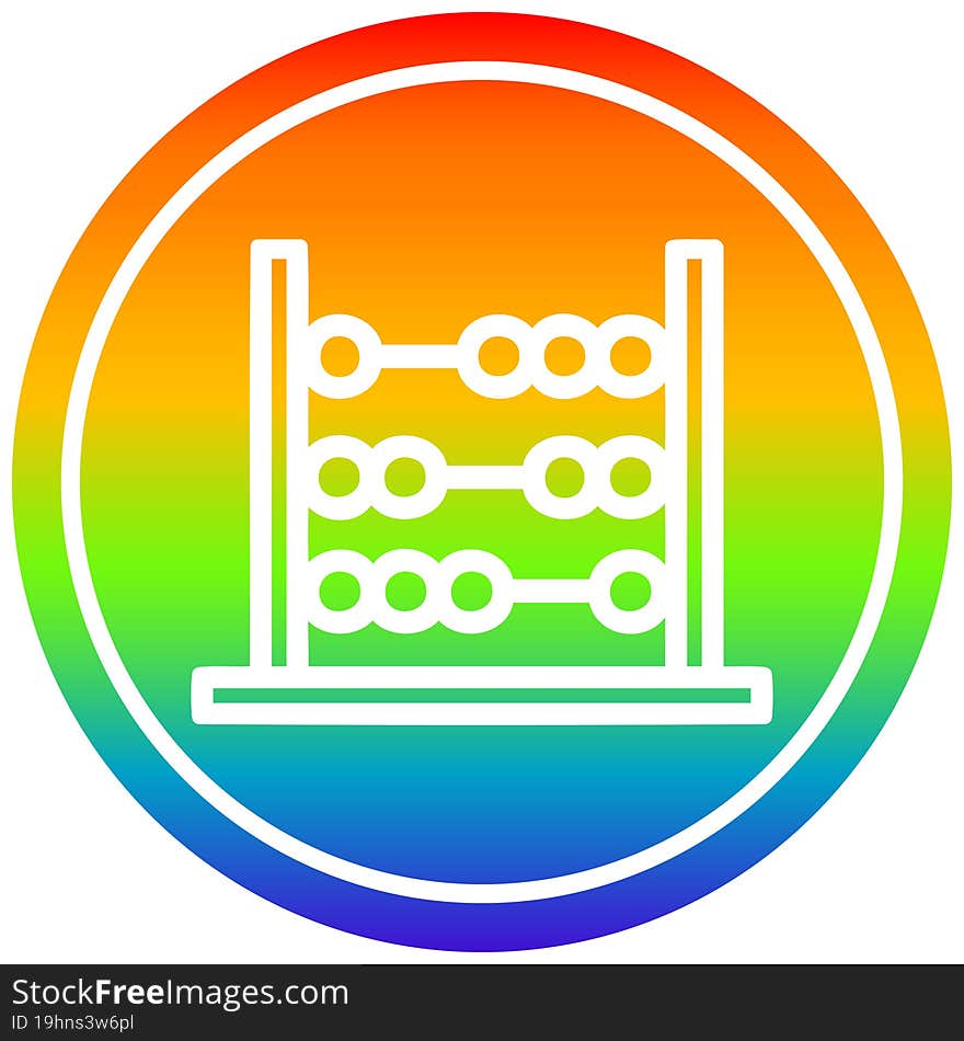 traditional abacus circular in rainbow spectrum