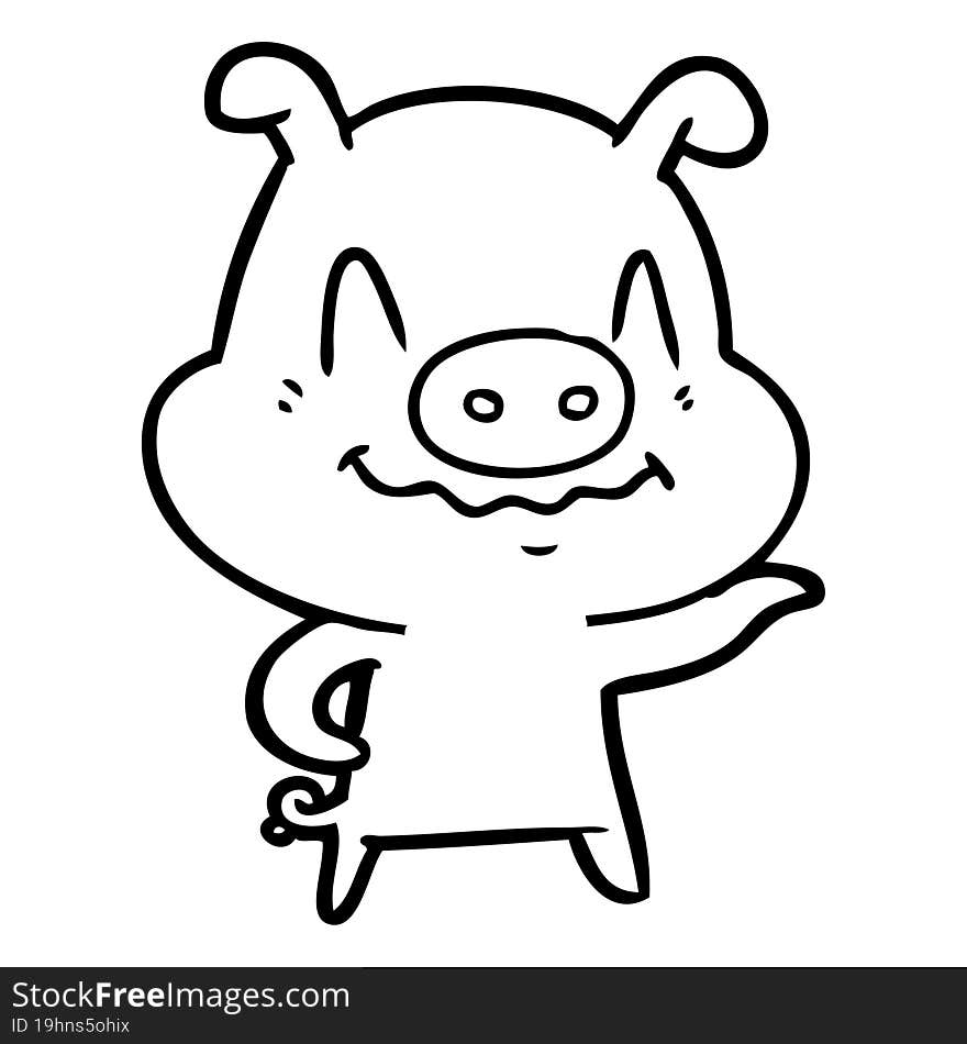 nervous cartoon pig. nervous cartoon pig