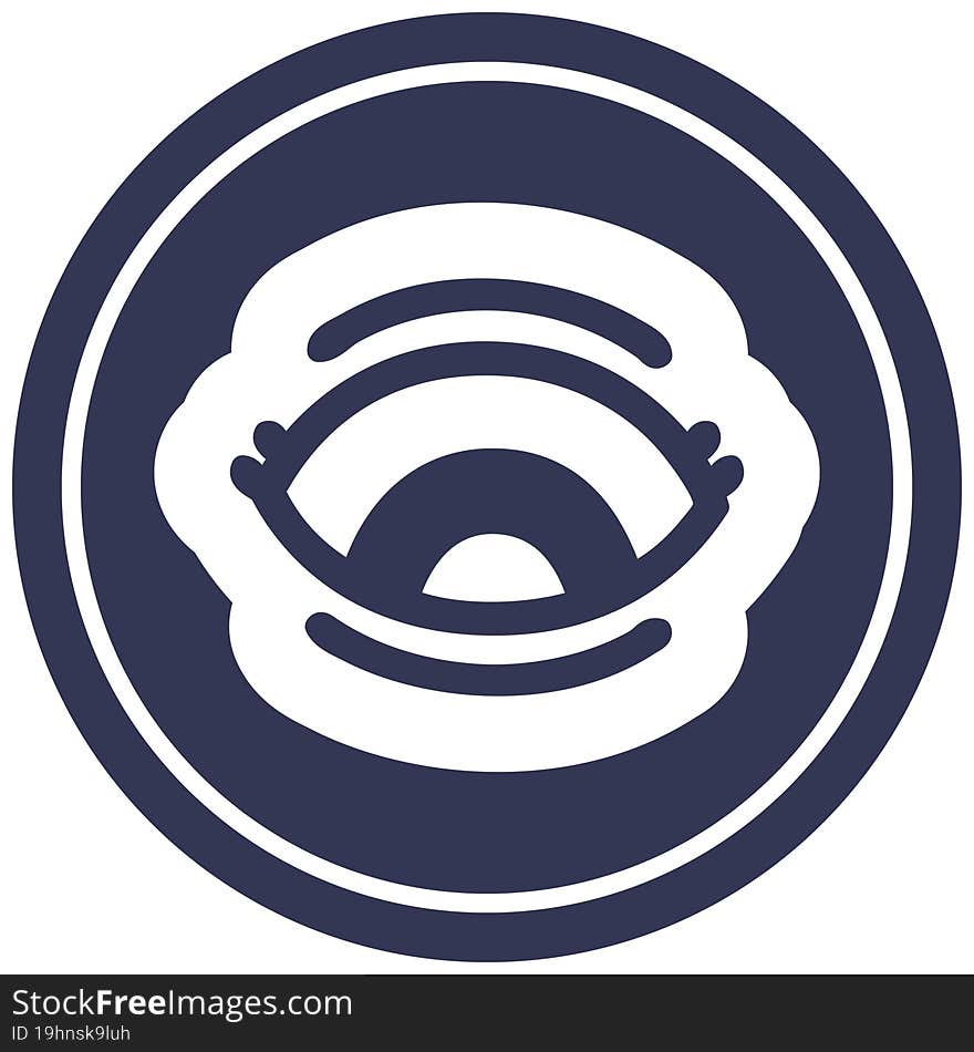 staring eye circular icon