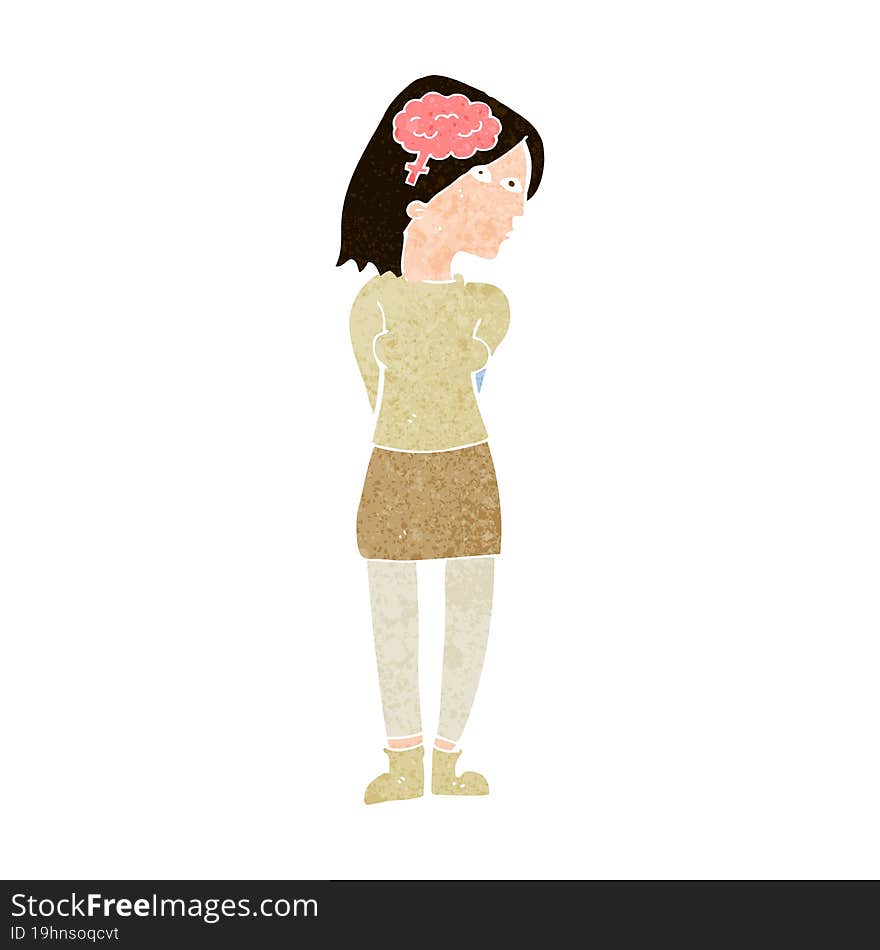 Cartoon Brainy Woman