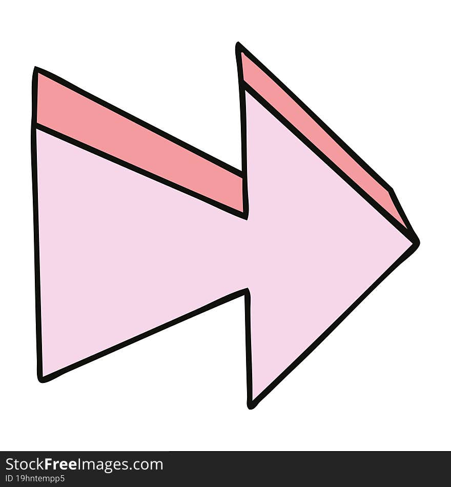 Quirky Hand Drawn Cartoon Arrow