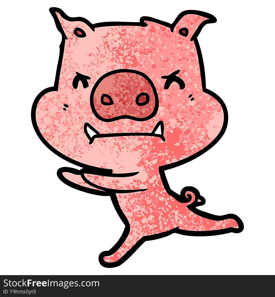 angry cartoon pig. angry cartoon pig