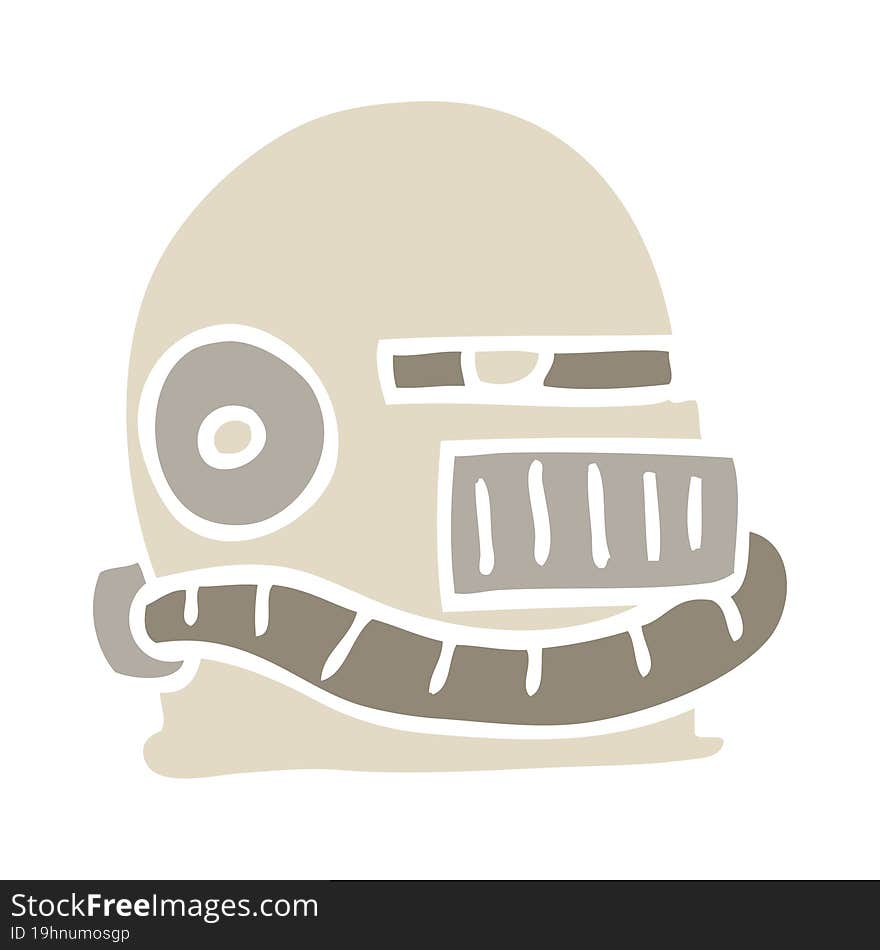 flat color illustration cartoon futuristic helmet