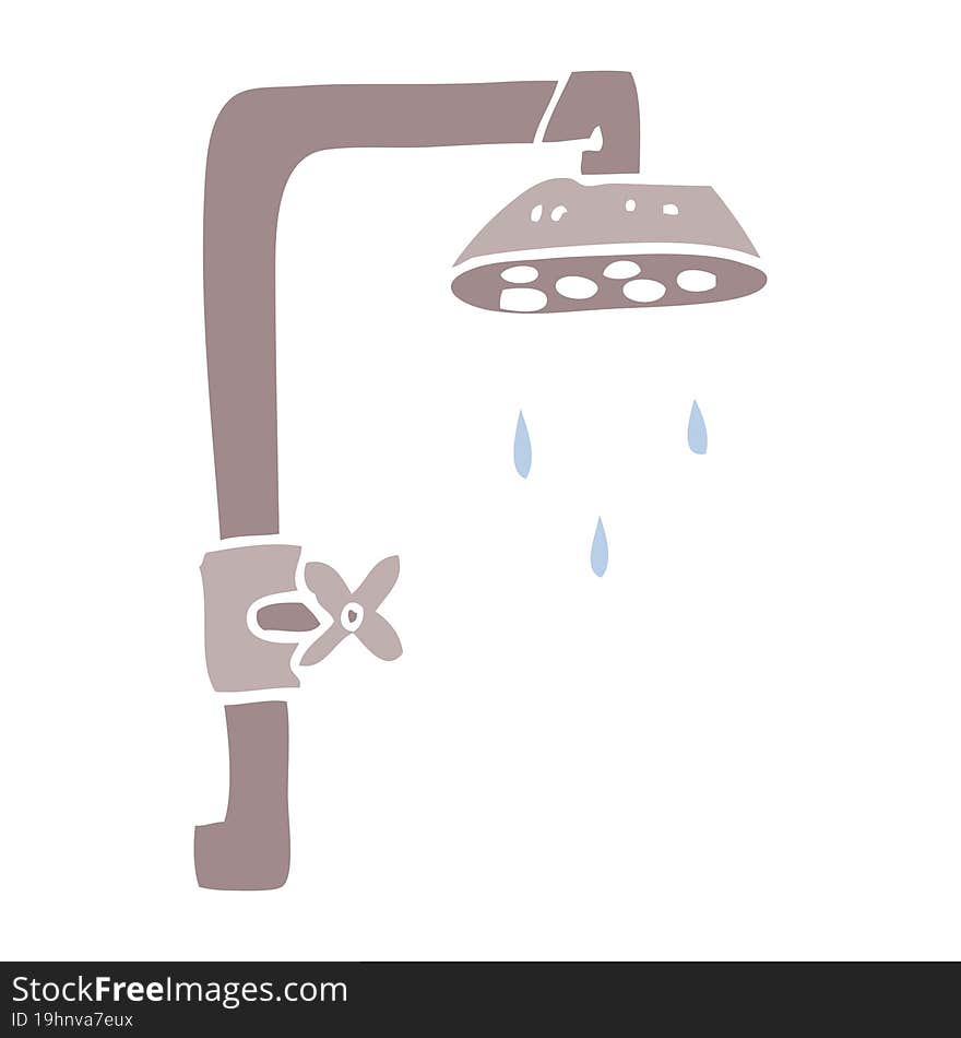 flat color illustration cartoon shower head