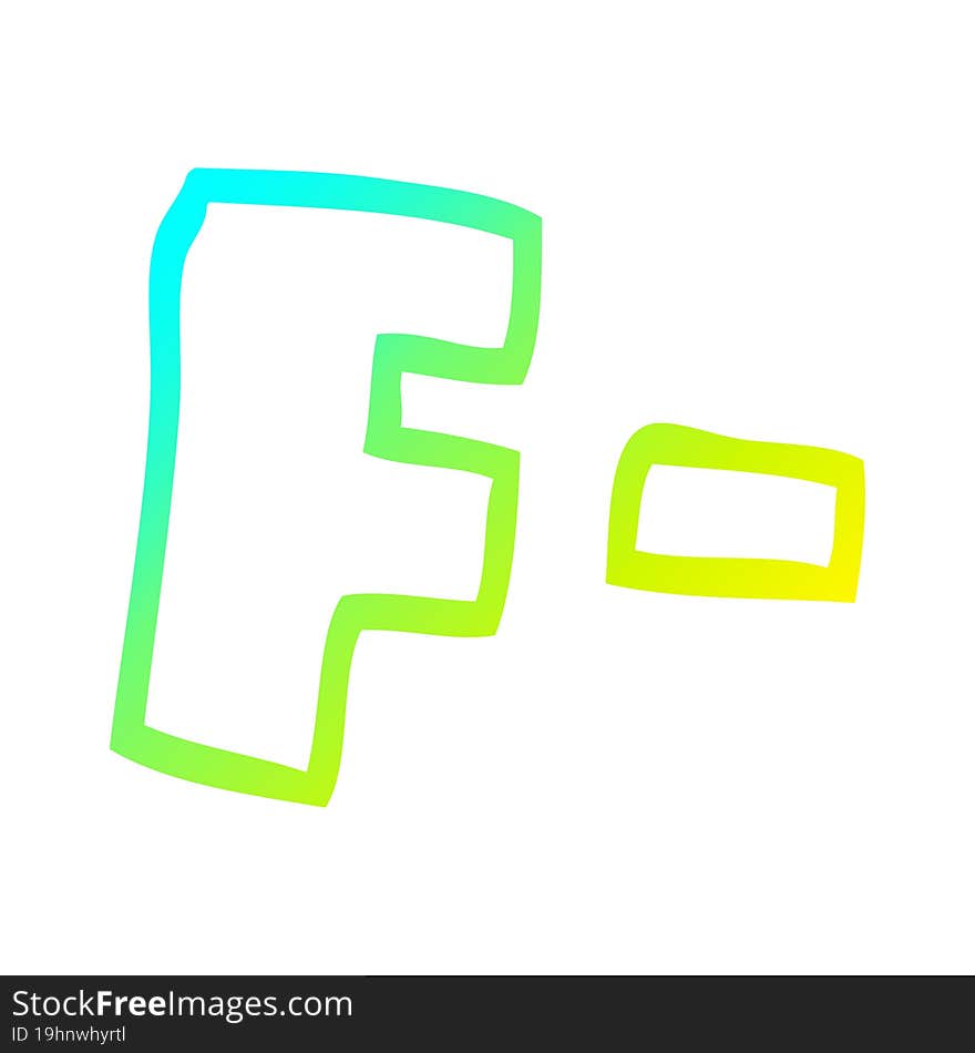 cold gradient line drawing of a cartoon letter grades