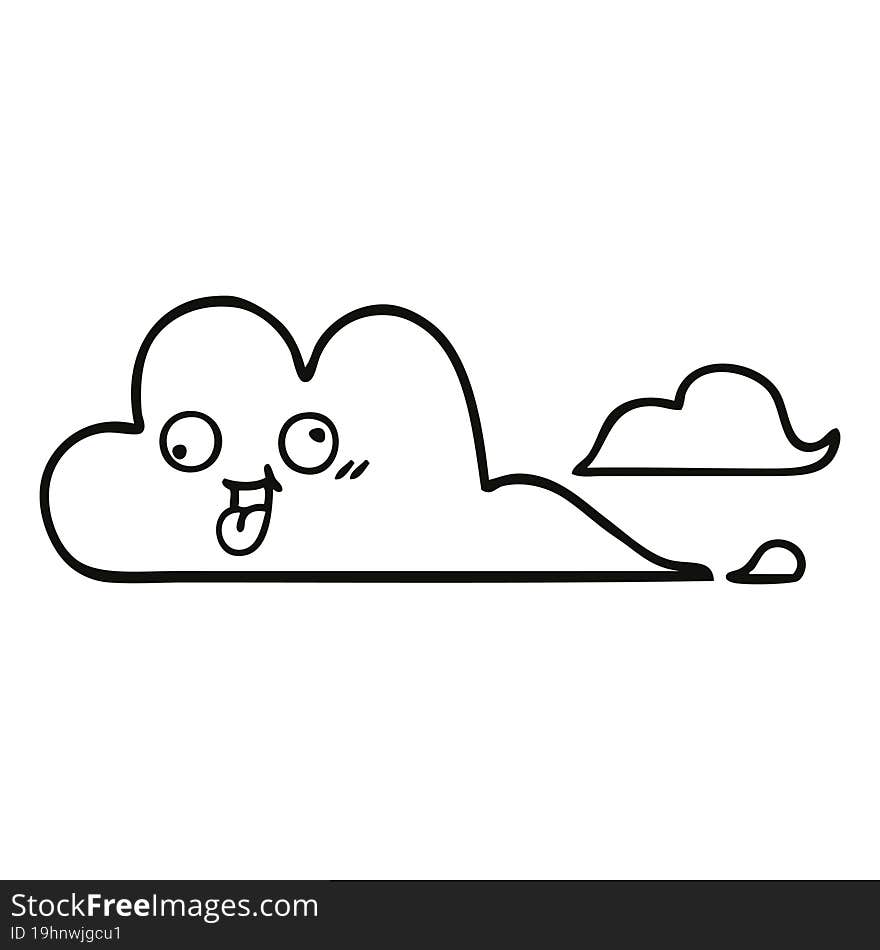 line drawing cartoon clouds