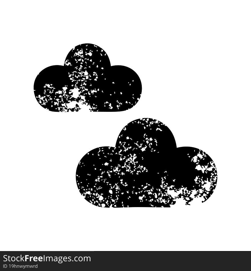 Distressed Symbol Snow Cloud