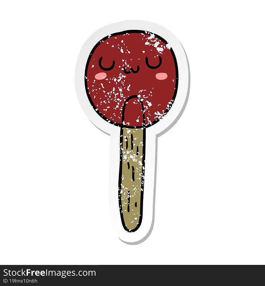 Distressed Sticker Of A Cartoon Lollipop