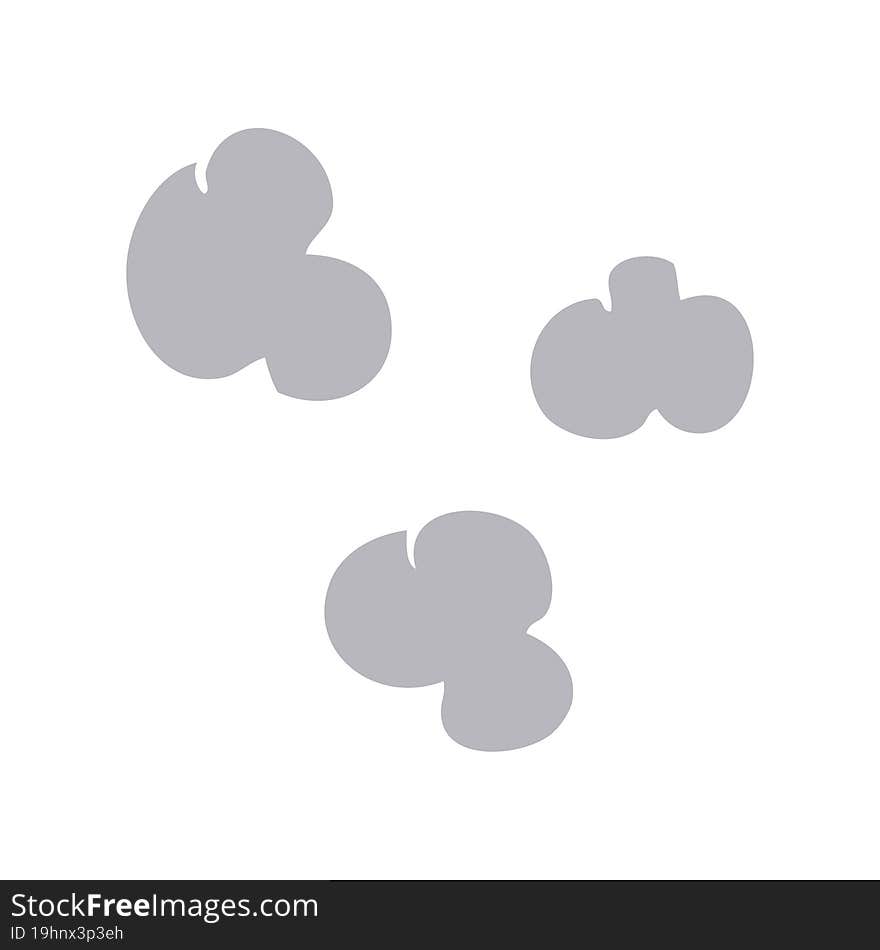 flat color illustration of a cartoon smoke clouds