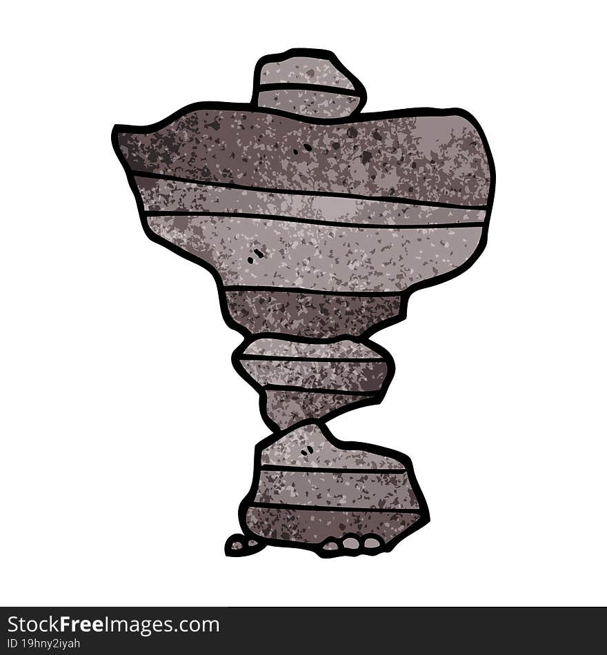 cartoon doodle of stacked stone