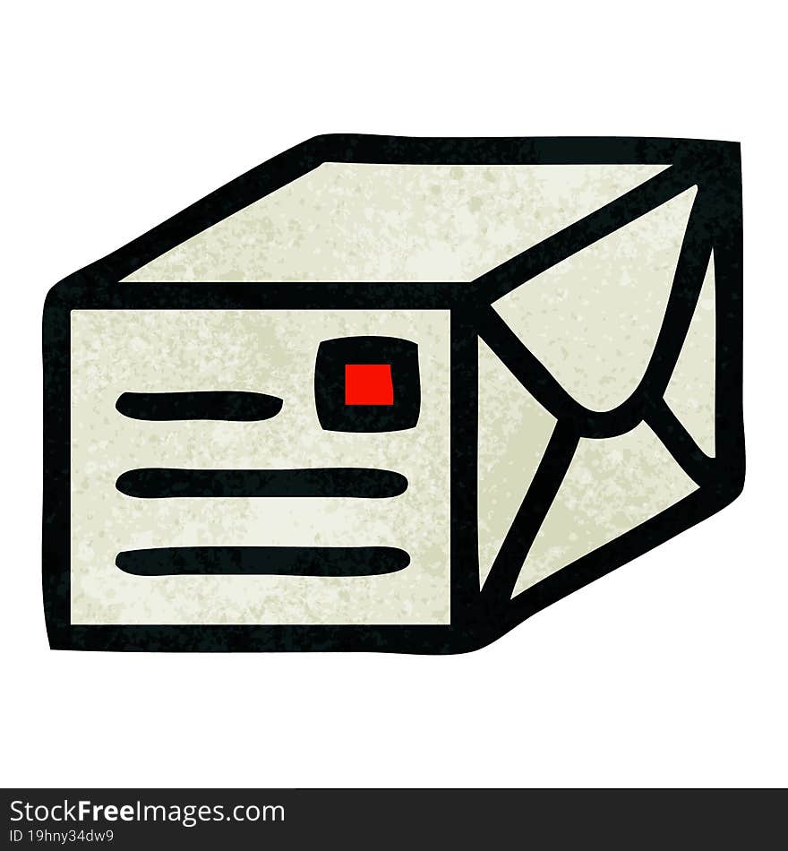 retro grunge texture cartoon paper parcel