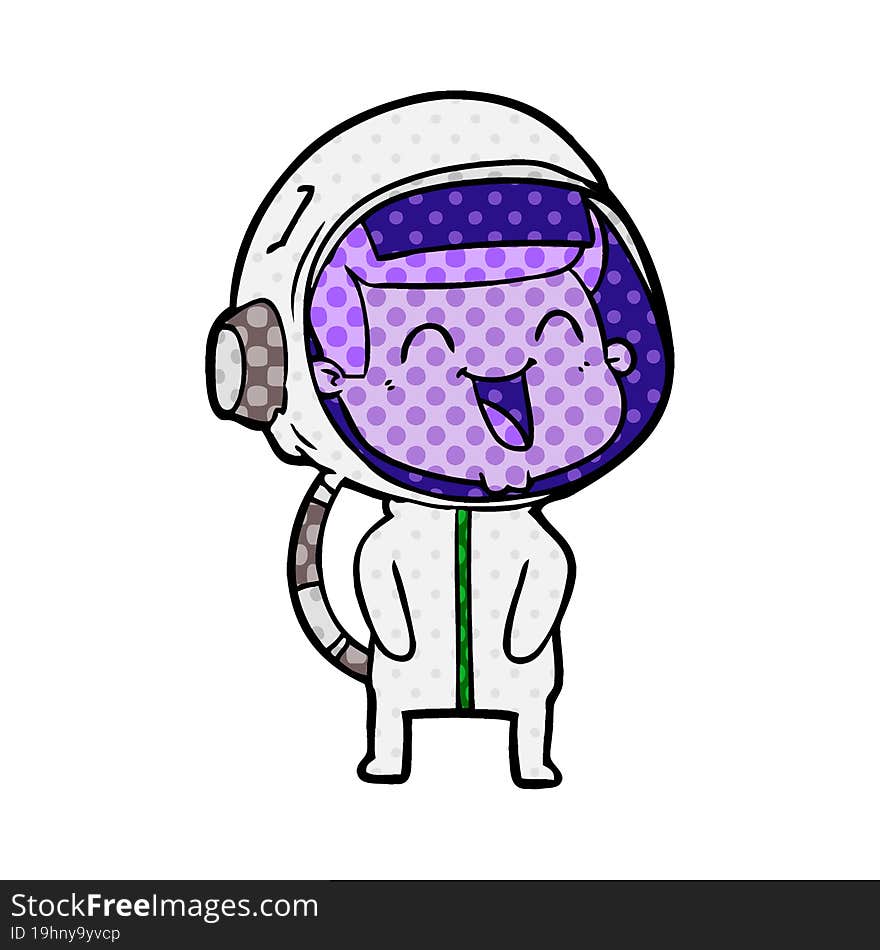 happy cartoon astronaut. happy cartoon astronaut