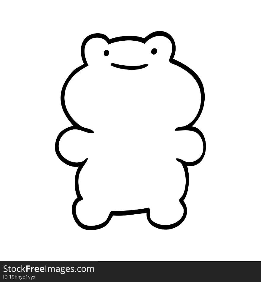 funny line drawing cartoon frog