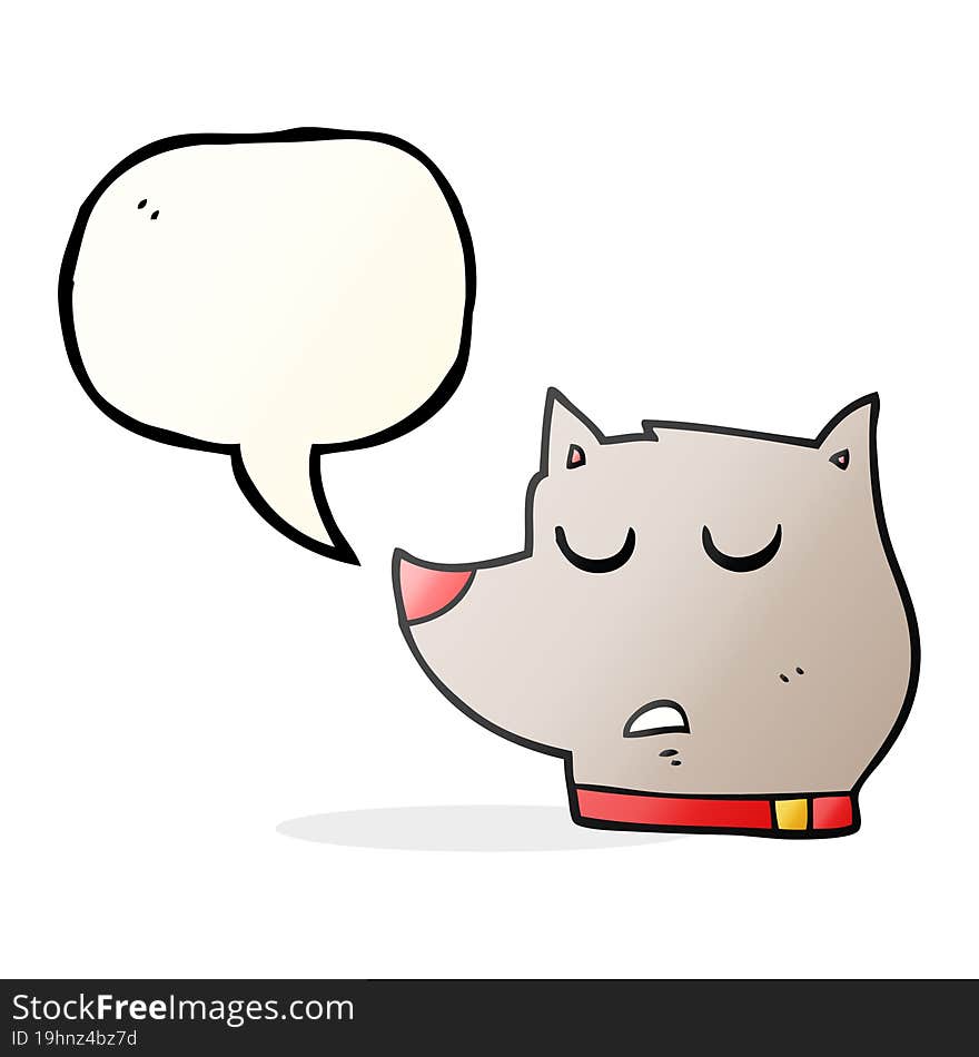 freehand drawn speech bubble cartoon dog