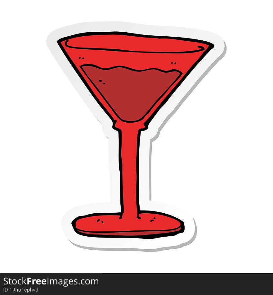 sticker of a cartoon cocktail