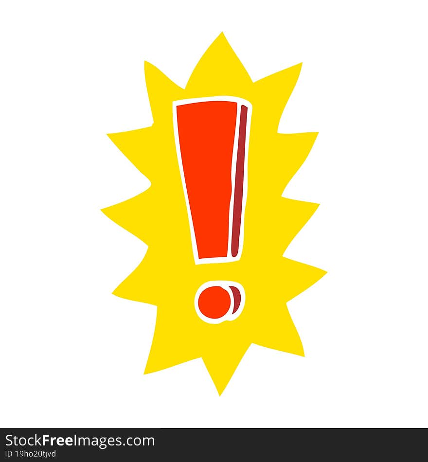 flat color illustration cartoon exclamation mark