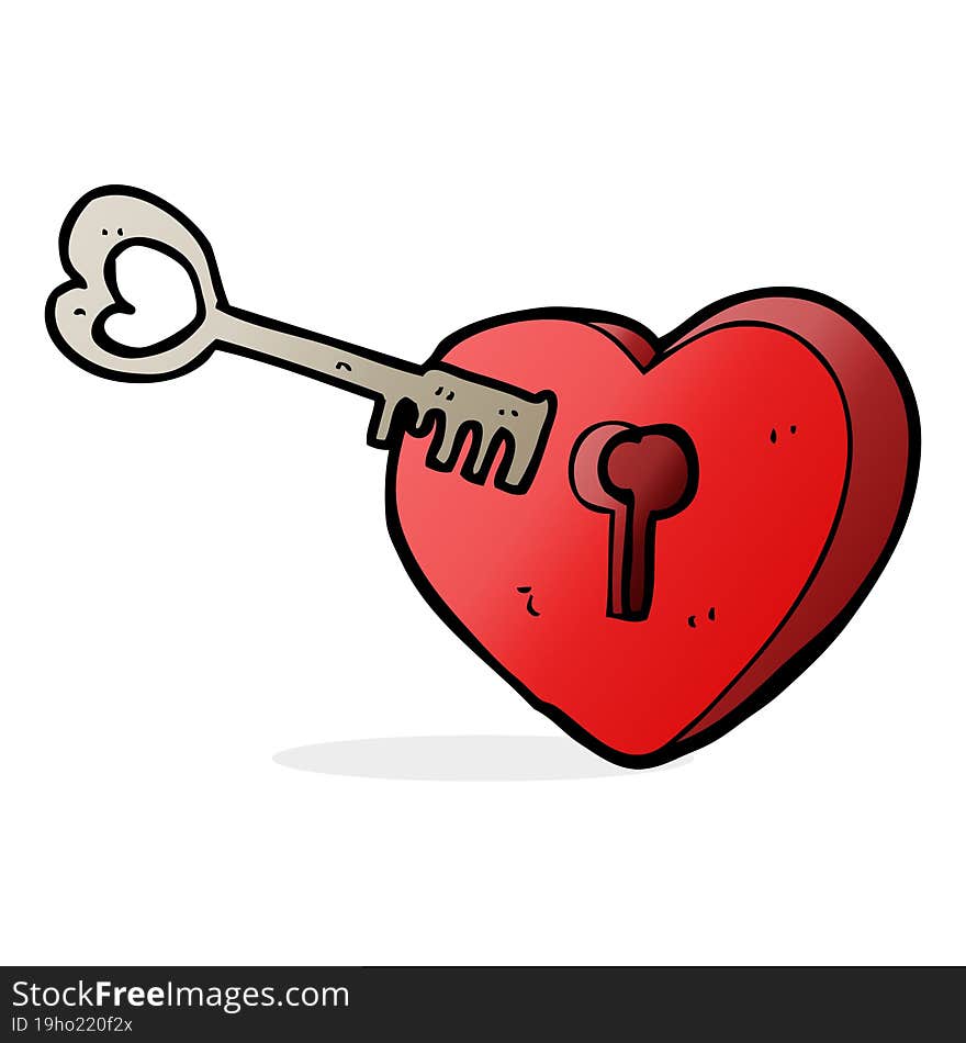 Cartoon Heart With Keyhole