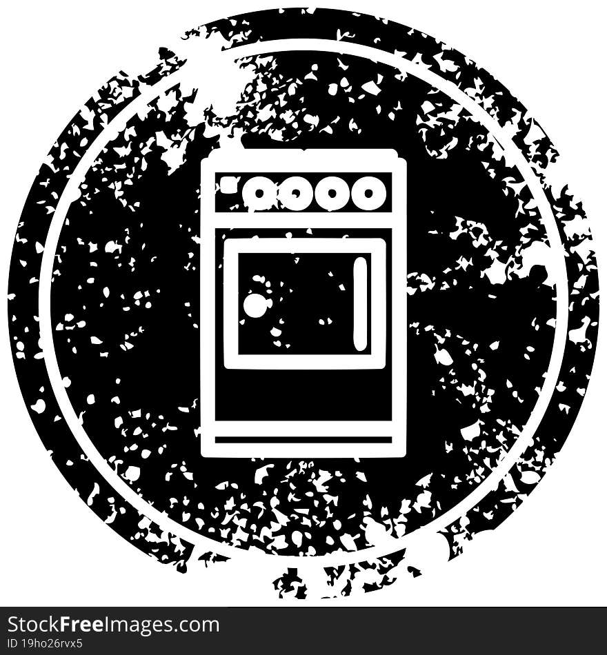 kitchen cooker distressed icon