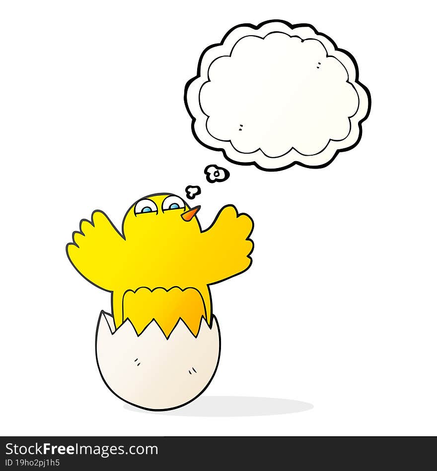 Thought Bubble Cartoon Hatching Egg