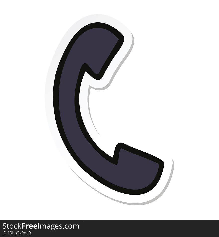 sticker of a cute cartoon telephone handset