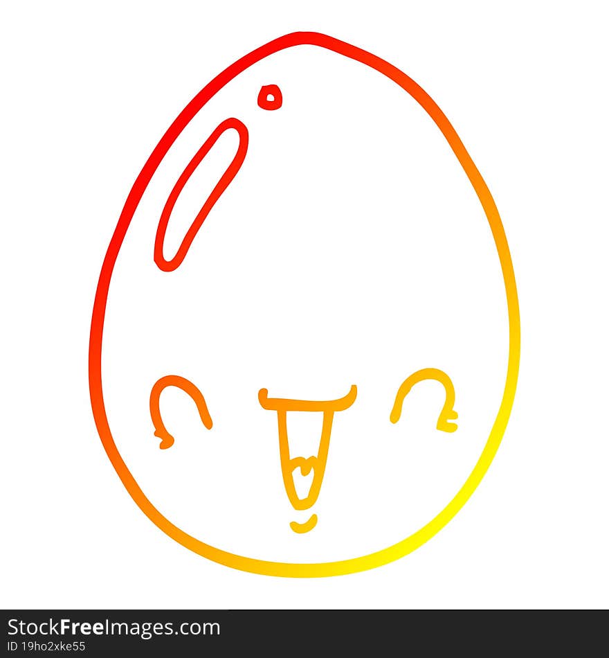 warm gradient line drawing cartoon egg