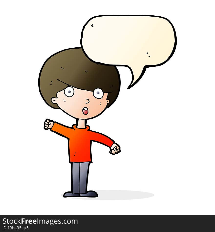 cartoon shocked boy with speech bubble