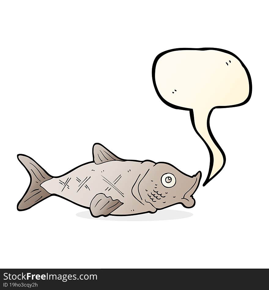 cartoon fish with speech bubble