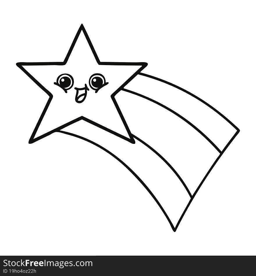 line drawing cartoon shooting rainbow star