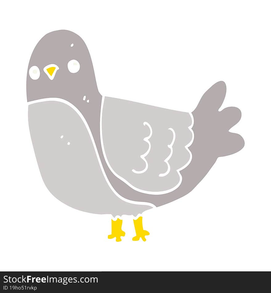 flat color style cartoon bird