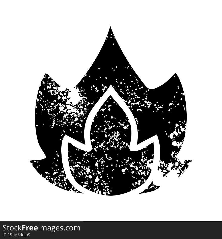 Distressed Symbol Fire