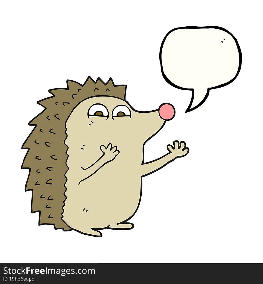 speech bubble cartoon cute hedgehog