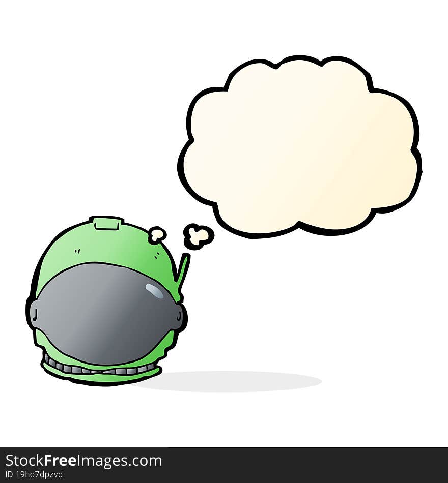 Cartoon Astronaut Face With Thought Bubble