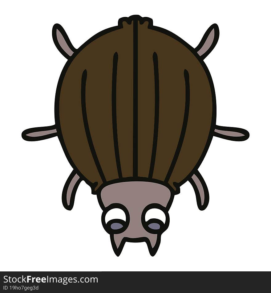 quirky hand drawn cartoon beetle