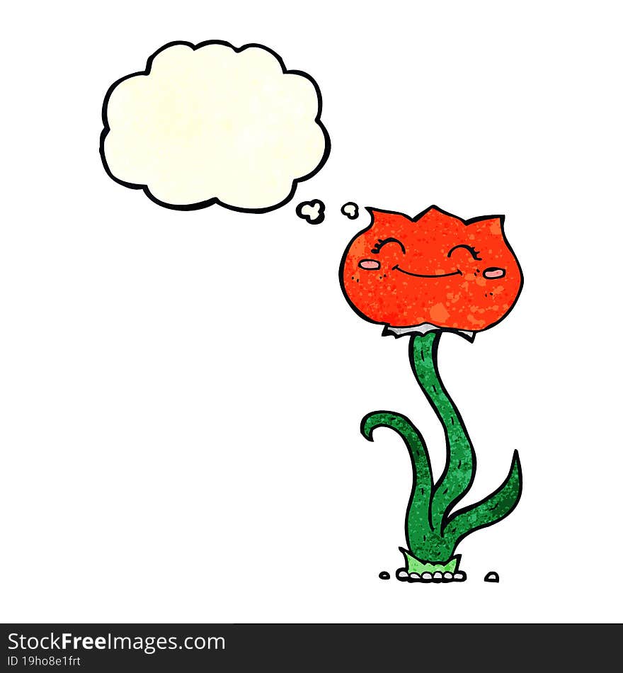 cartoon flower with thought bubble