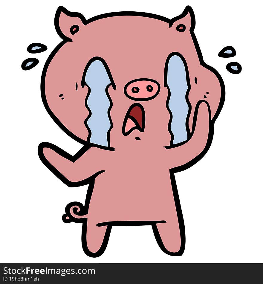 crying pig cartoon. crying pig cartoon