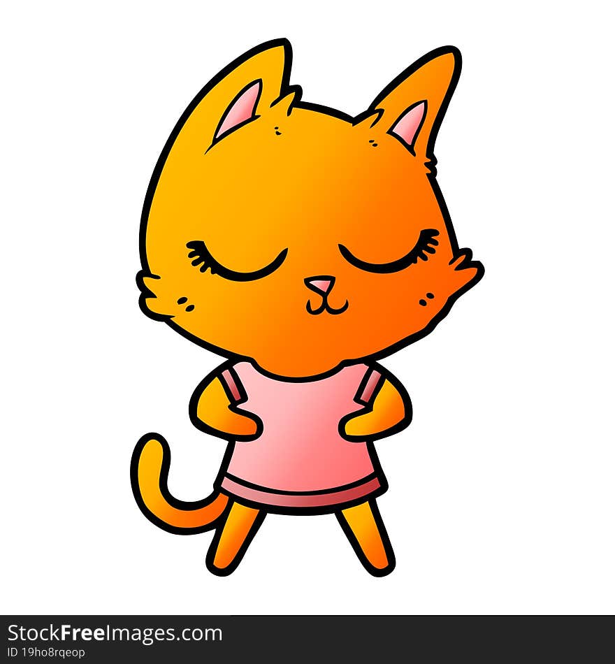 calm cartoon cat. calm cartoon cat