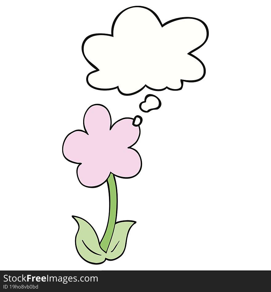 Cute Cartoon Flower And Thought Bubble