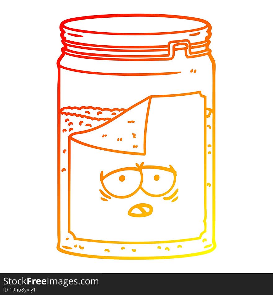 Warm Gradient Line Drawing Cartoon Glass Jar