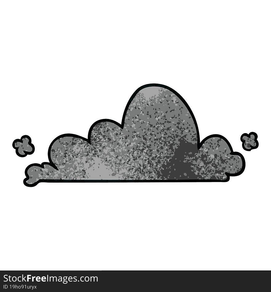 textured cartoon doodle of a white cloud