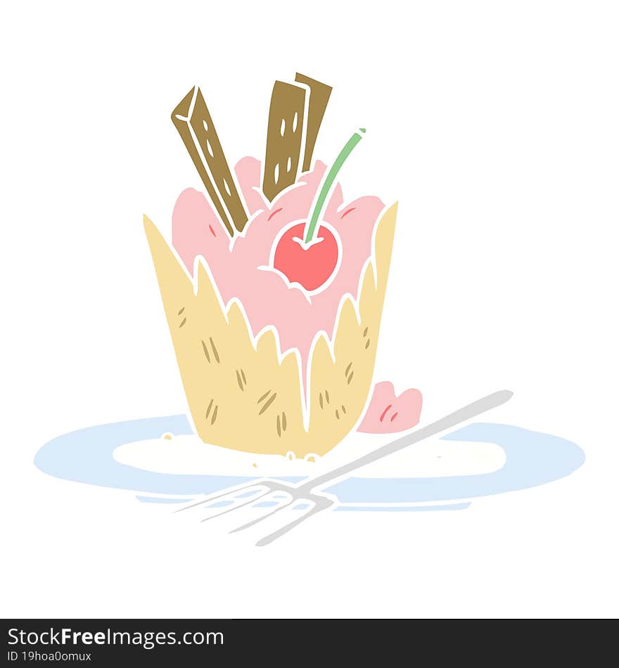 flat color style cartoon tasty dessert