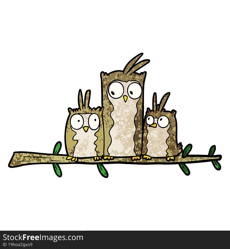 owl family cartoon. owl family cartoon