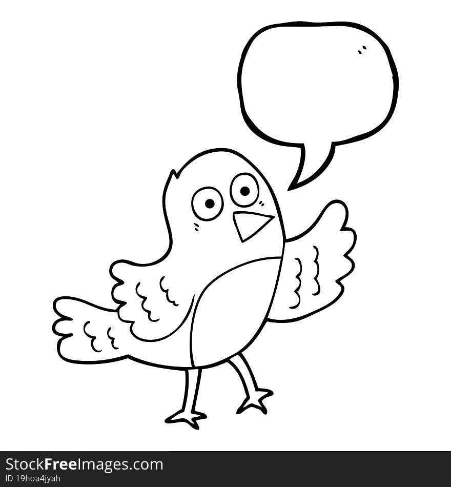 Speech Bubble Cartoon Bird