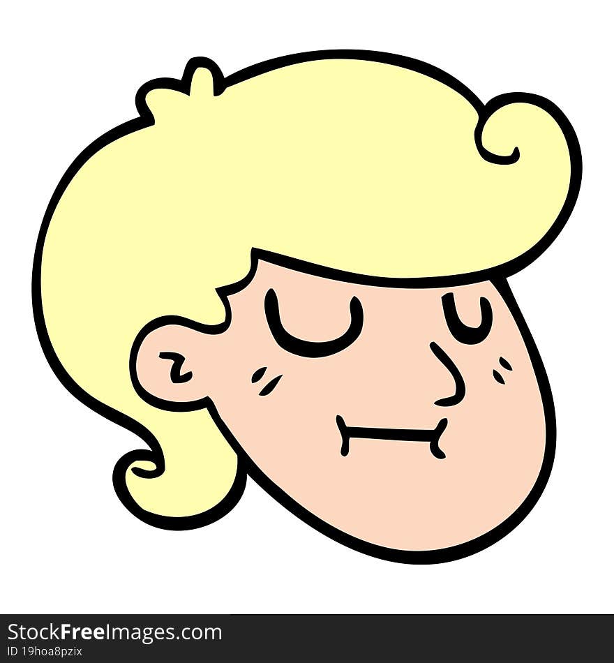 Cartoon Doodle Happy Blond Boy