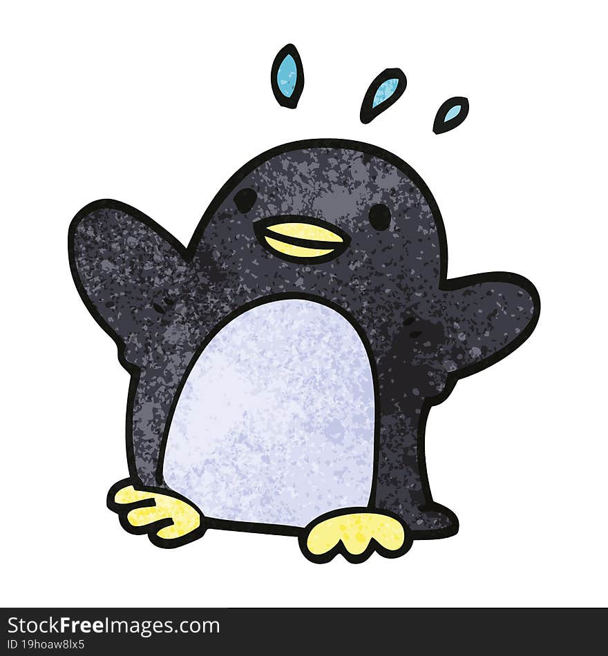 cartoon doodle christmas penguin